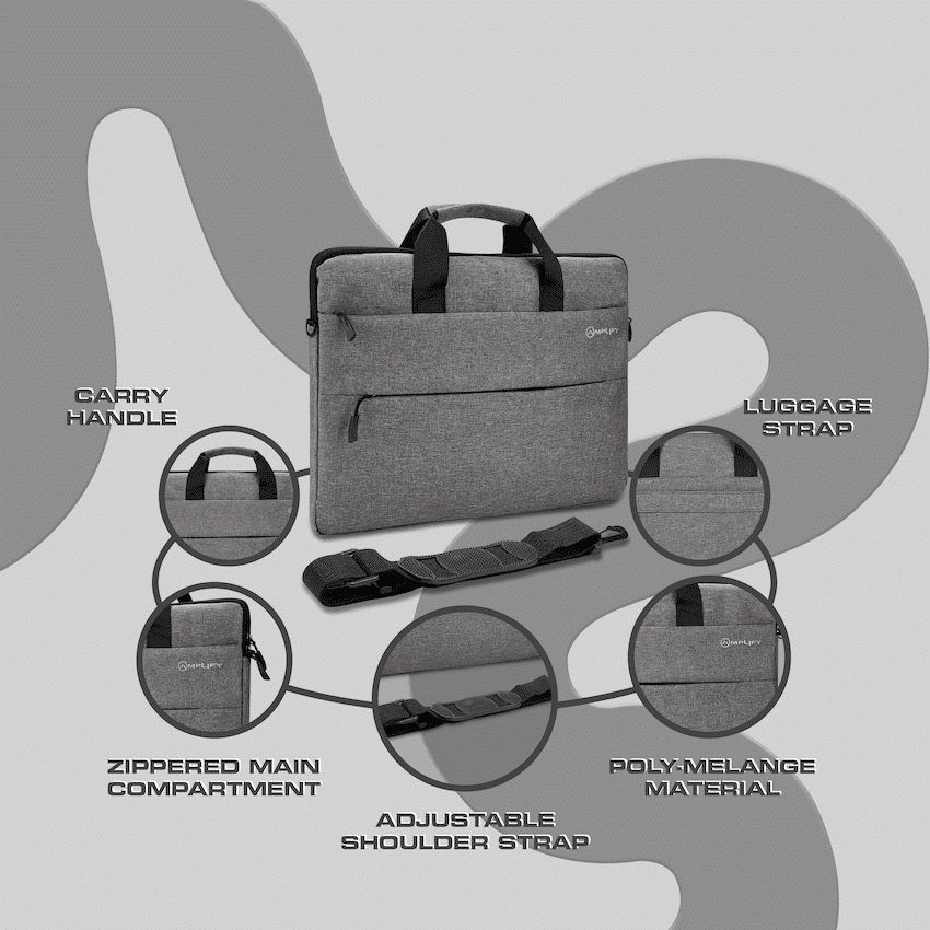 Amplify Cuba 15.6" Laptop Shoulder Bag Grey - Image 3