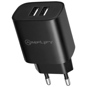 Amplify Dual USB A Wall Charger with USB A to Micro USB