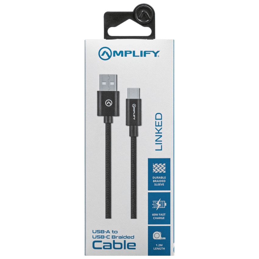 Amplify Linked Series USB-A to Type-C Braided Cable 1.2m - Image 3