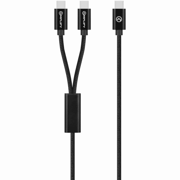 Amplify Linked Series USB-C to 2x USB-C Braided Cable 1.2m — Amplify Linked Series USB-C to 2x USB-C Braided Cable 1.2m