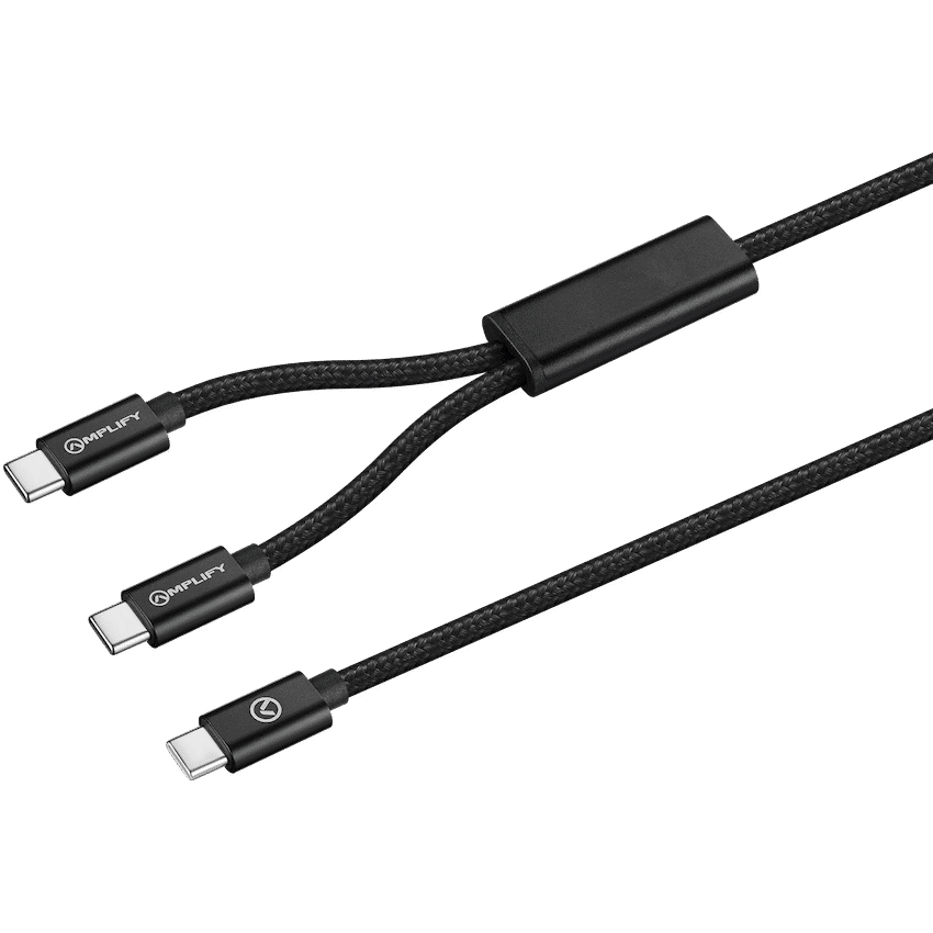 Amplify Linked Series USB-C to 2x USB-C Braided Cable 1.2m - Image 2
