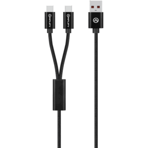Amplify Linked Series USB to 2 x USB-C Braided Cable 60W 1.2m