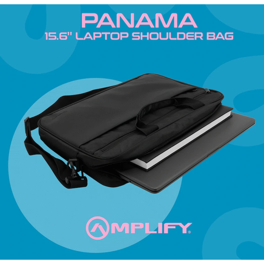 Amplify Panama 15.6" Laptop Shoulder Bag - Black - Image 11