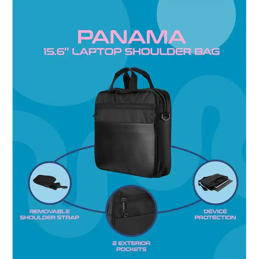Amplify Panama 15.6" Laptop Shoulder Bag - Black - Image 12