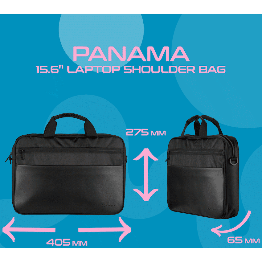 Amplify Panama 15.6" Laptop Shoulder Bag - Black - Image 13