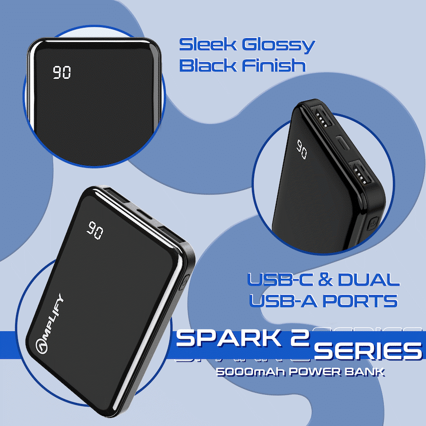 Amplify Spark 2 Series 5000 mAh Power Bank - Black - Image 8