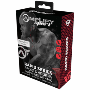 Alternative view of Amplify Sport Rapid Series Earbuds with Pouch - Black/Red