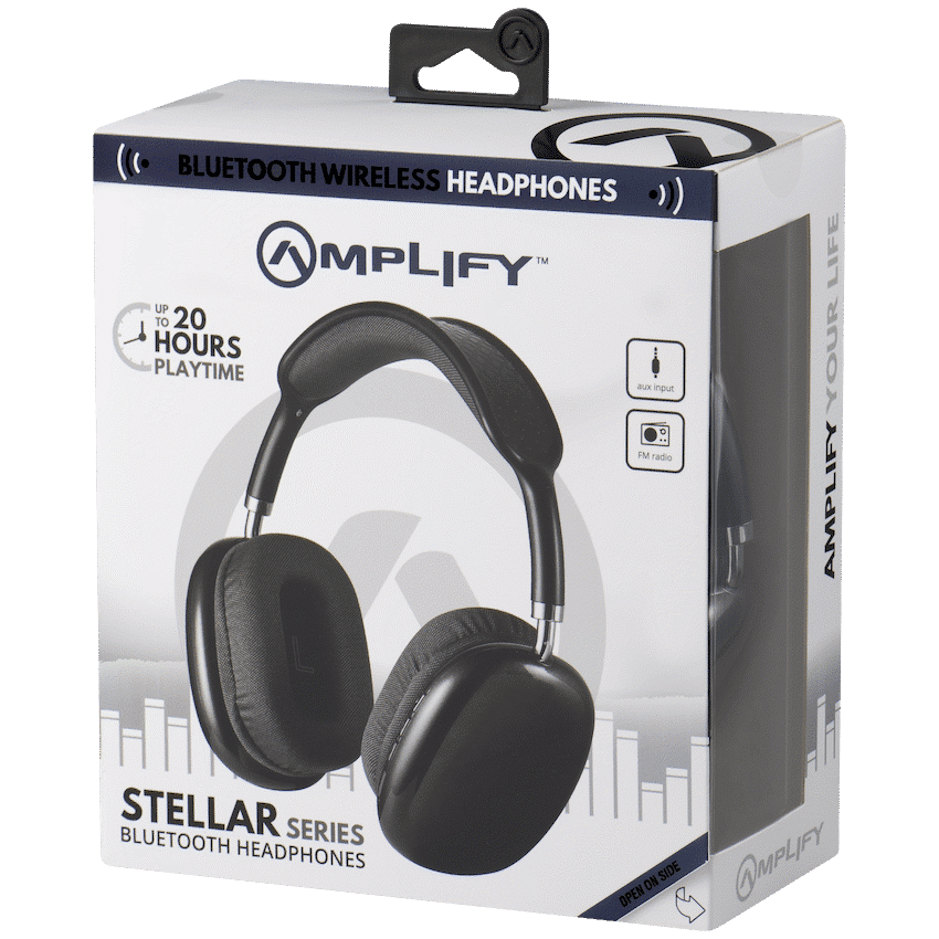 Amplify Stellar Series Bluetooth Headphones - Black - Image 5