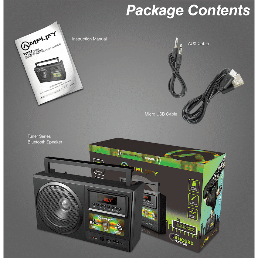 Amplify Tuner Series Bluetooth Radio - Black - Image 2