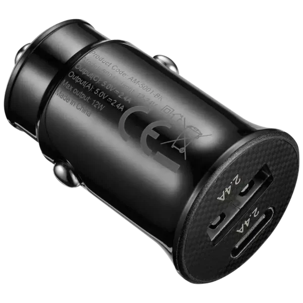 Amplify Voltix Series 12W Dual USB and USB-C Car Charger — Amplify Voltix Series 12W Dual USB and USB-C Car Charger