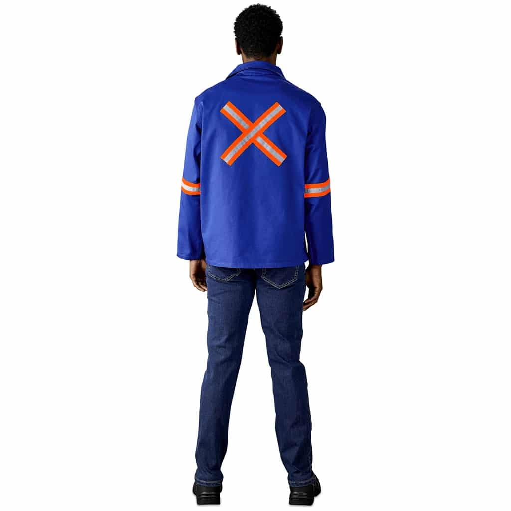 Artisan Premium 100% Cotton Jacket - Reflective Arms & Back - Orange Tape - Image 6