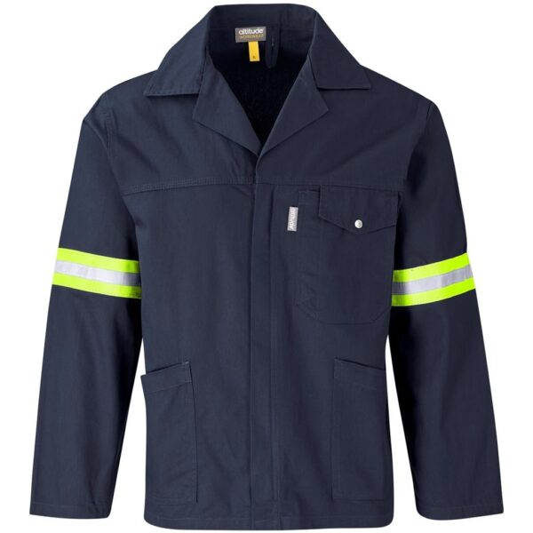 Artisan Premium 100% Cotton Jacket – Reflective Arms & Back – Yellow Tape — Artisan Premium 100% Cotton Jacket – Reflective Arms & Back – Yellow Tape