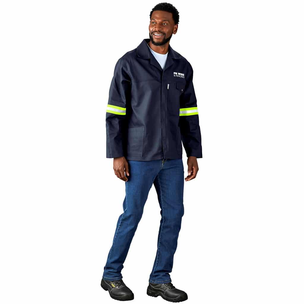 Artisan Premium 100% Cotton Jacket - Reflective Arms & Back - Yellow Tape - Image 4