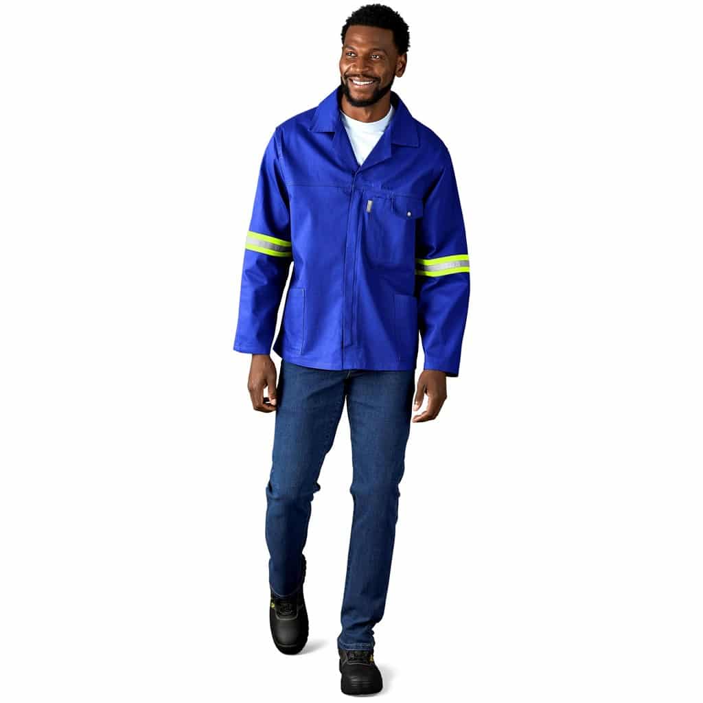 Artisan Premium 100% Cotton Jacket - Reflective Arms - Yellow Tape - Image 14