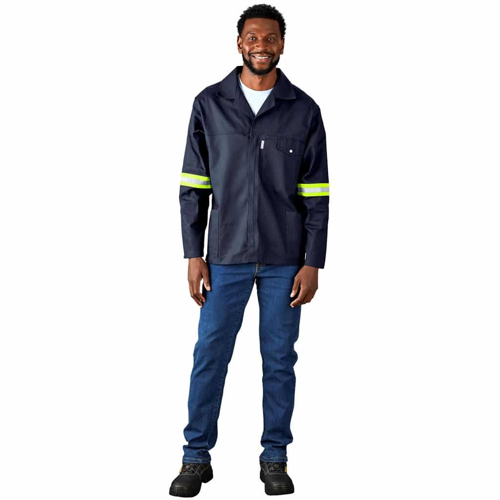Artisan Premium 100% Cotton Jacket - Reflective Arms - Yellow Tape - Image 23