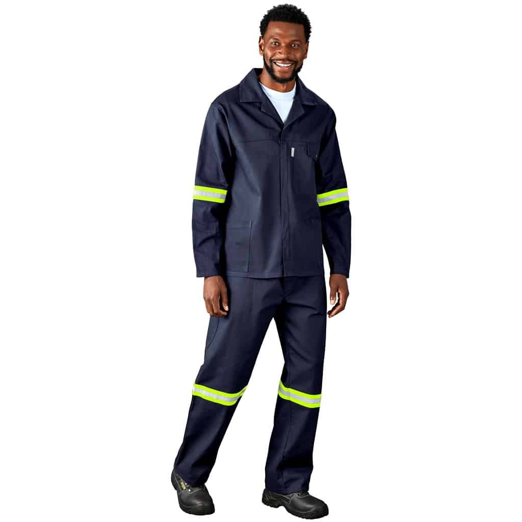 Artisan Premium 100% Cotton Pants - Reflective Legs - Yellow Tape - Image 5