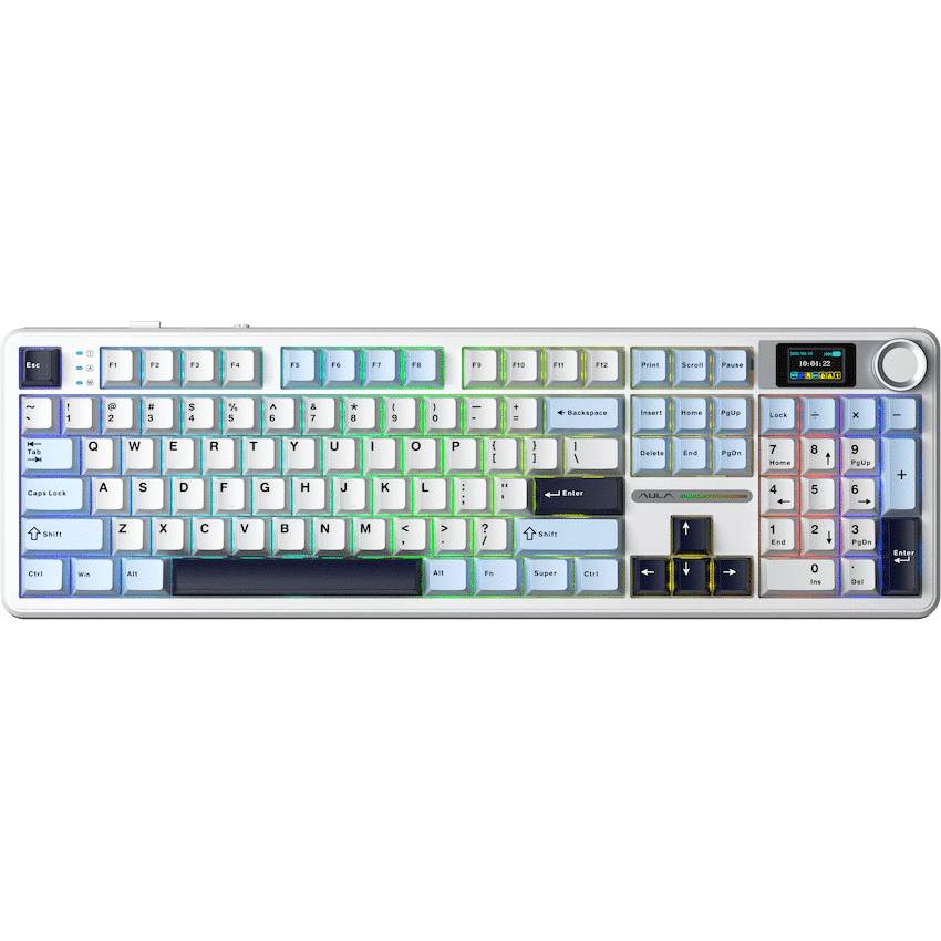 Aula Mechanical Gasket LCD Full Keyboard Multimode - Black/Grey