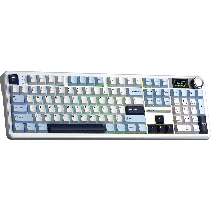 Aula Mechanical Gasket LCD Full Keyboard Multimode - Black/Grey - Image 3