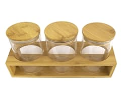 Alternative view of 3-Piece Storage Jars & Stand