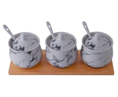 Marble Bamboo Canisters Set — Marble Bamboo Canisters Set