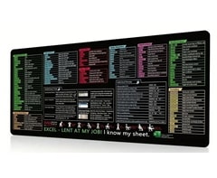 Alternative view of Excel Cheat Sheet Desk Mat / Mousepad XL