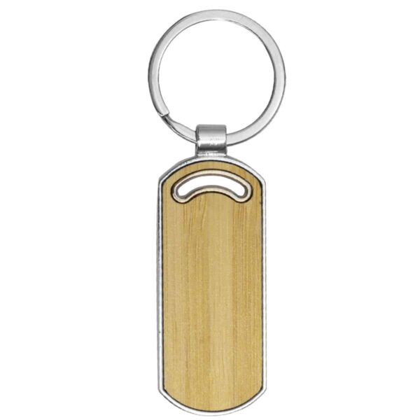 Ugo Oval Metal Bamboo Keyring — Ugo Oval Metal Bamboo Keyring
