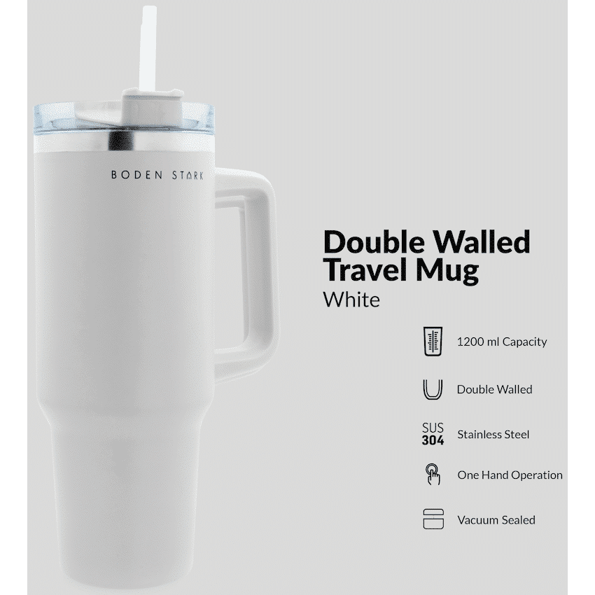 Boden Stark 1200ml Travel Mug - White - Image 13