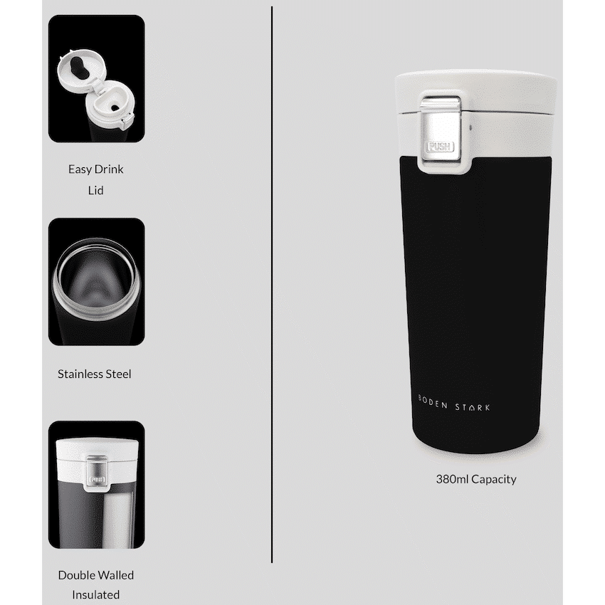 Boden Stark 380ml Travel Mug - Black - Image 3