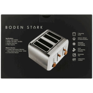Boden Stark Anson Collection 4 Slice SS Toaster White - Image 8