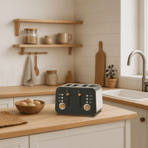 Boden Stark Anson Collection 4-Slice Stainless Steel Toaster - Black - Image 6