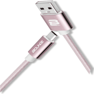 Bounce Cord Series Micro USB Braided Cable 1.2m – Rose Gold — Bounce Cord Series Micro USB Braided Cable 1.2m – Rose Gold