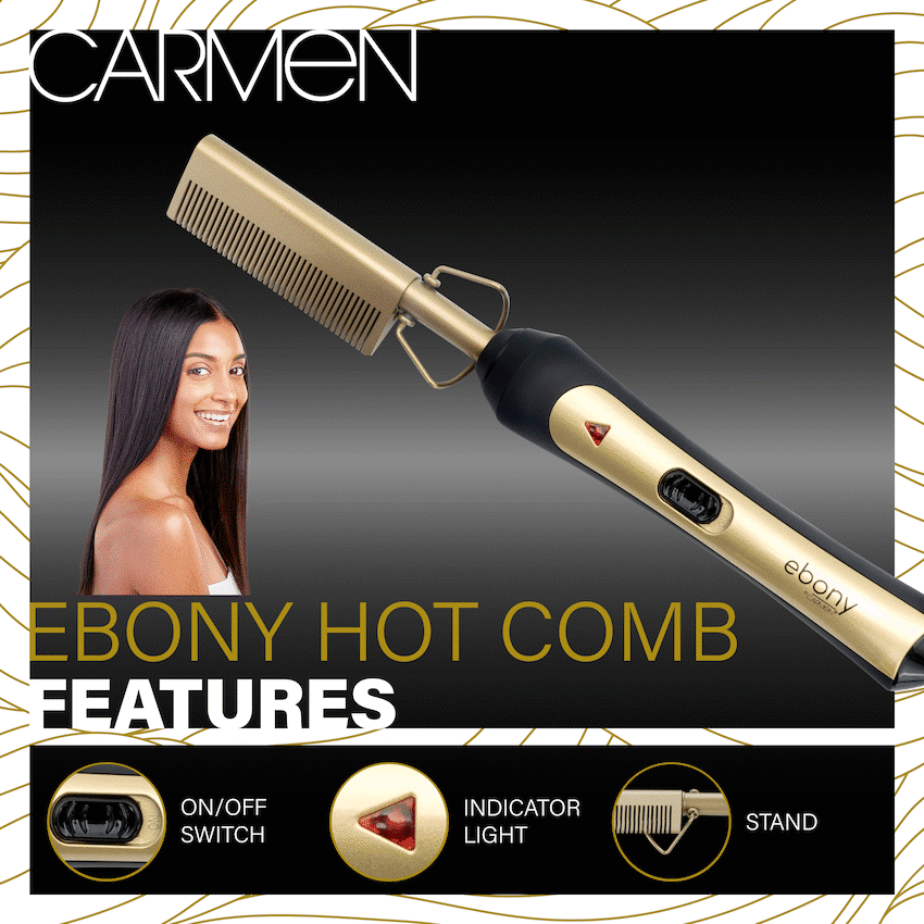 Carmen Hot Comb - Ebony - Image 5