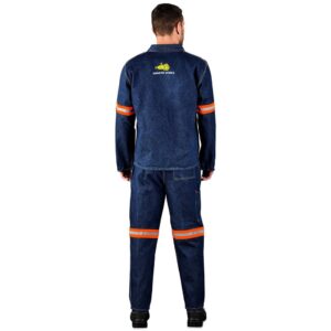 Cast Premium 100% Cotton Denim Jacket – Reflective Arms – Orange Tape