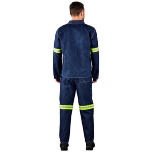 Cast Premium 100% Cotton Denim Jacket – Reflective Arms – Yellow Tape