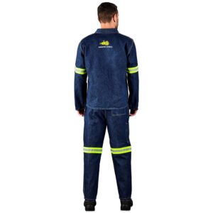 Cast Premium 100% Cotton Denim Jacket – Reflective Arms – Yellow Tape