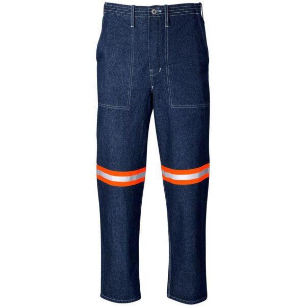 Cast Premium 100% Cotton Denim Pants – Reflective Legs – Orange Tape — Cast Premium 100% Cotton Denim Pants – Reflective Legs – Orange Tape