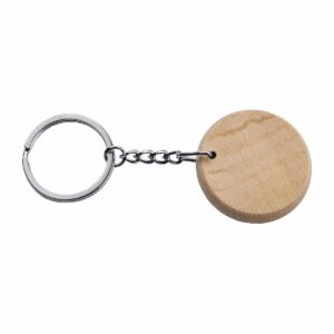 Round Wood Keyring