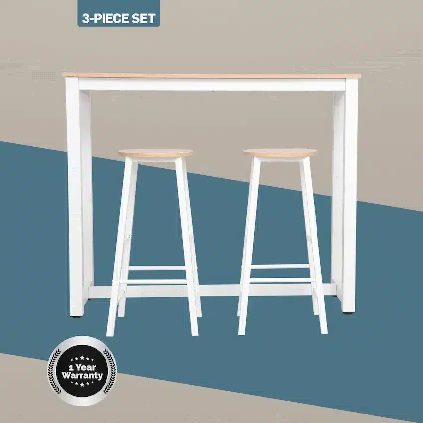 Everfurn Chenin 3-Piece Bar Table & Stool Set with Powder-Coated Frame - Image 6