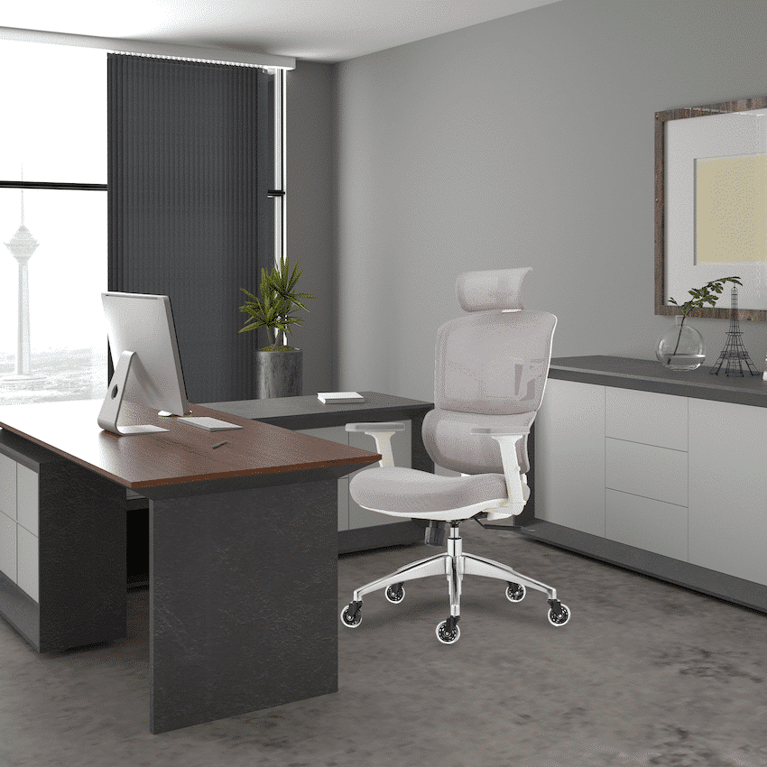 Everfurn Premium Graphite Ergo High Back Chair - Grey - Image 2