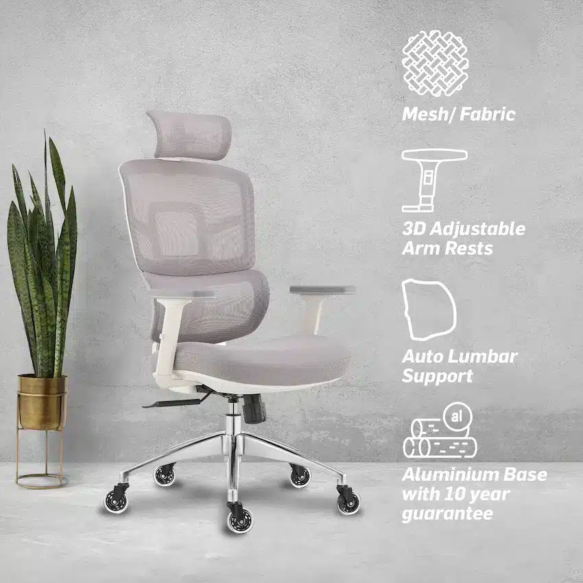 Everfurn Premium Graphite Ergo High Back Chair - Grey - Image 4