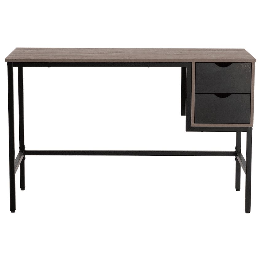 Everfurn Rampart Office Desk with Two Drawers, Powder-Coated Steel, Adjustable Feet - Image 4