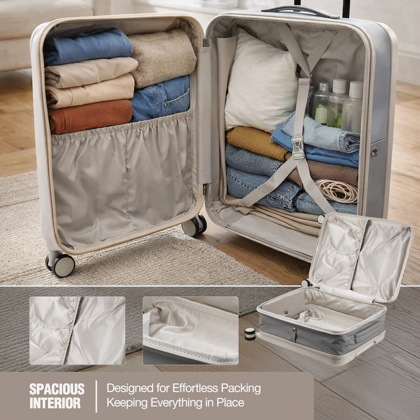 Expandable PP 55cm Carry On Luggage - Image 8