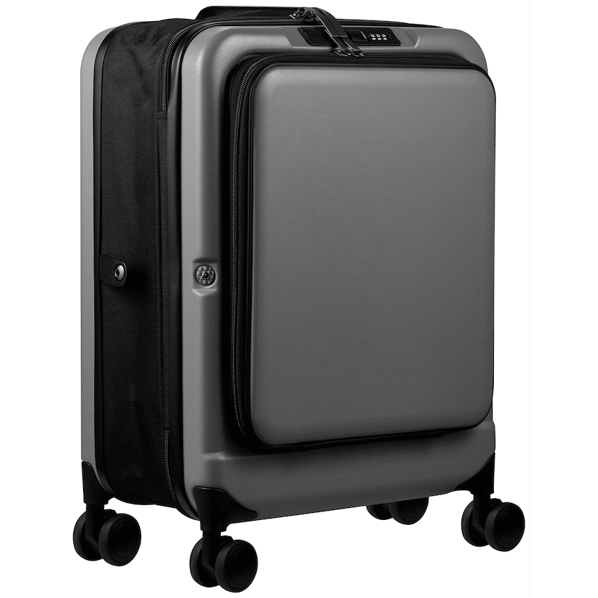 Expandable PP 55cm Carry On Luggage - Dark Grey - Image 3
