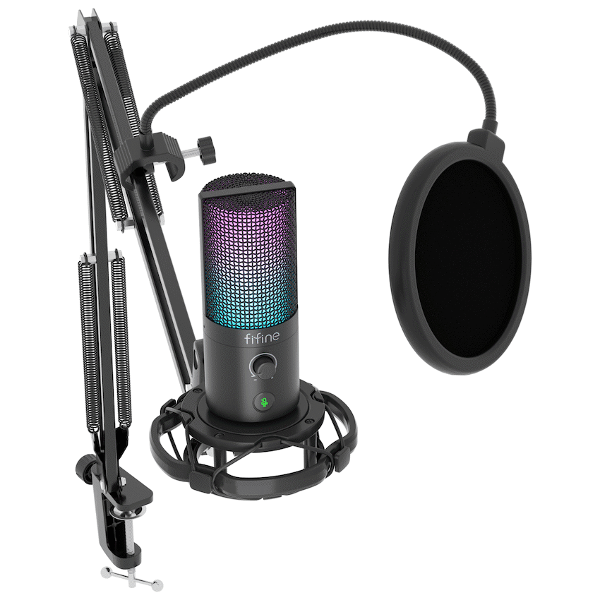 Fifine T669 Pro3 USB Microphone with Pop Filter and Boom Arm Stand - Image 6