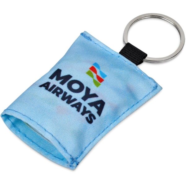 Hoppla Aquila Polyester Keyring Pouch with Cleaning Cloth — Hoppla Aquila Polyester Keyring Pouch with Cleaning Cloth