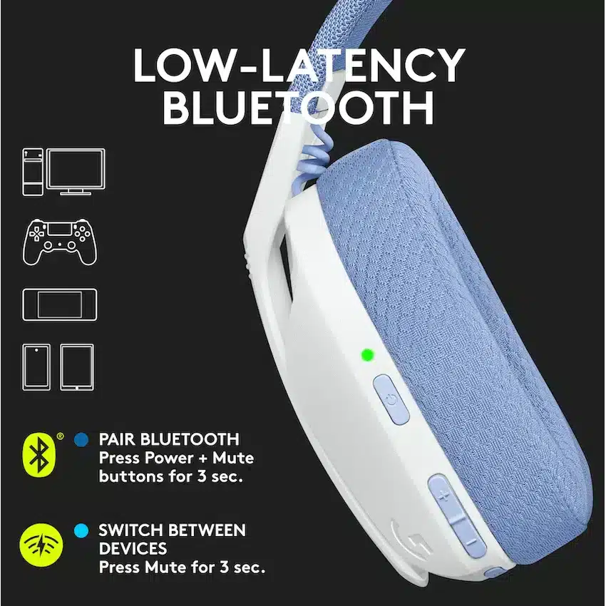 Logitech(R) G435 LIGHTSPEED Wireless Gaming Headset - White - Image 3