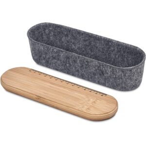 Okiyo Byoga Recycled PET Felt & Bamboo Stationery Case - Image 7