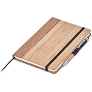 Alternative view of Okiyo Eri Bamboo & Cork Notebook & Pen Set