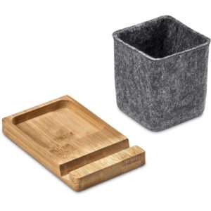 Alternative view of Okiyo Kyadi Recycled PET & Bamboo Desk Caddy Phone Stand