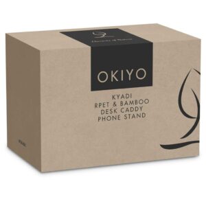 Okiyo Kyadi Recycled PET & Bamboo Desk Caddy Phone Stand - Image 5